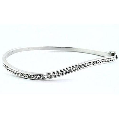 Diamond Women Bangle 3 Carats White Gold 14K Jewelry Bangle