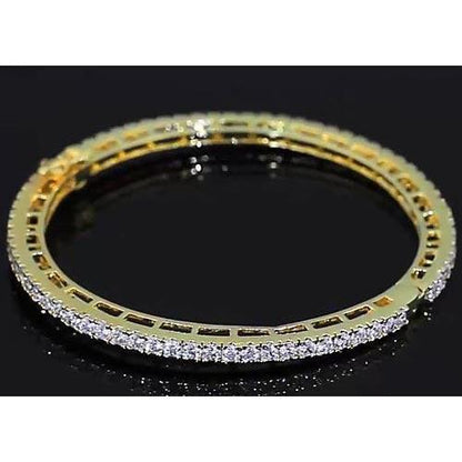 Diamond Women Bangle 4 Carats Yellow Gold 14K Jewelry New Bangle