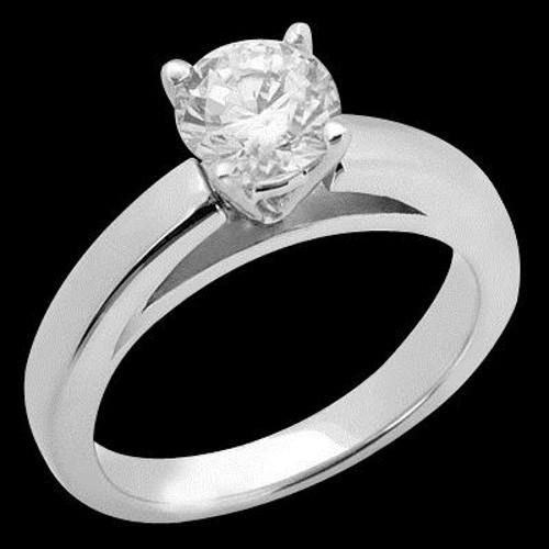White Diamond Women Engagement  Solitaire Ring