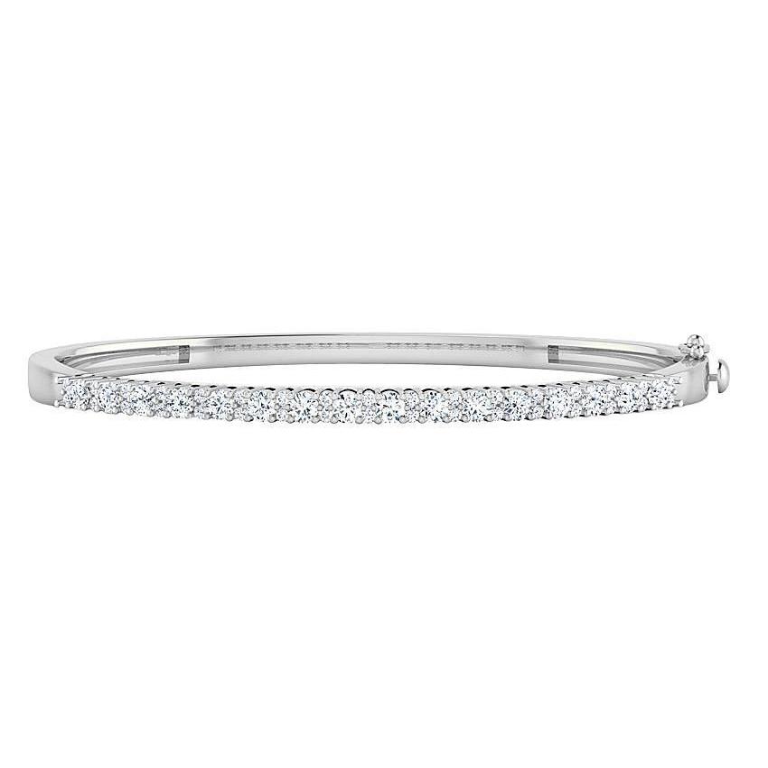 Diamond Women Tennis Bangle Diamonds 2.5 Ct 14K White Gold Bangle