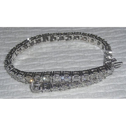 Diamond Women Tennis Bracelet White Gold Sparkling 8.57 Carat Tennis Bracelet