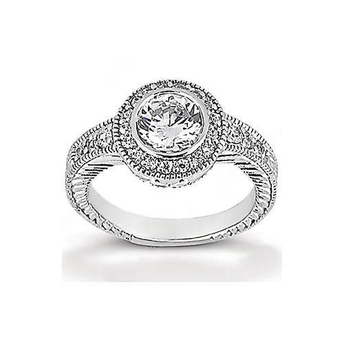 Diamonds 1.35 Ct. Ring E Vvs1 Diamonds Halo Ring Gold Halo Ring