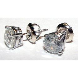Diamonds 2 Ct Round Diamond Gold Stud Earrings Studs