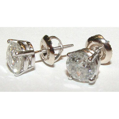 Lady’s Brilliant Engagement White Gold Diamond Stud Earrings