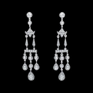 Diamonds Chandelier Earring 3.5 Carat White Gold Hanging Jewelry Women Chandelier Earring
