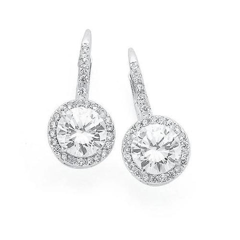 Diamonds Dangle Earrings F Vs1/Vvs1 3.80 Carats White Gold 14K Dangle Earrings