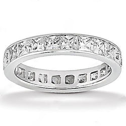 Princess Diamond Eternity Engagement Band 4.40 Cts. White Gold 14K