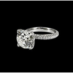 Solitaire Diamond Engagement Ring F Vs1/Vvs1 With Accent 3 Ct. WG 14K