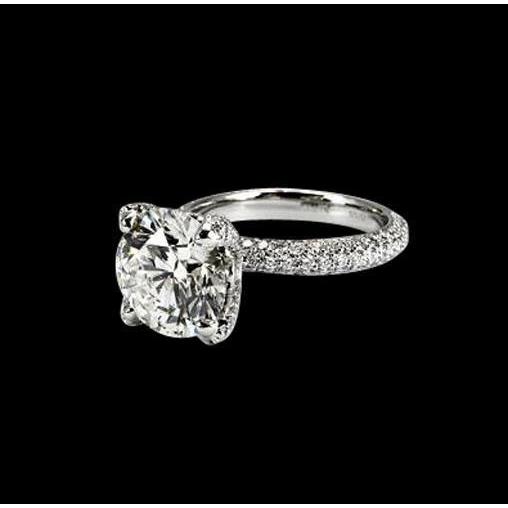  Princess Cut High Quality Unique Solitaire Ring with Accents White Gold Diamond