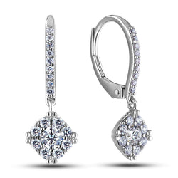 Diamonds Lady Dangle Earrings F Vs1/Vvs1 White Gold 14K 2.00 Carats