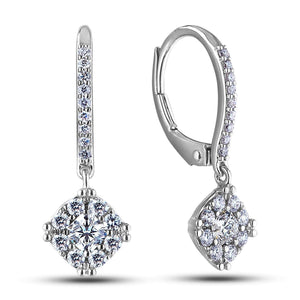 Diamonds Lady Dangle Earrings F Vs1/Vvs1 White Gold 14K 2.00 Carats Dangle Earrings