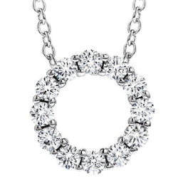 Gorgeous Round Shaped Diamond Pendant Necklace 2.40 Ct. White Gold 14K