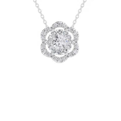 Diamonds Pendant Necklace 3.00 Carats White Gold 14K Pendant
