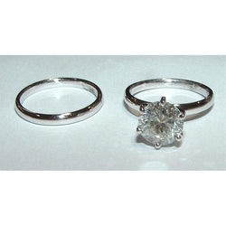 Diamonds Solitaire Ring Set 2 Ct Diamond White Gold