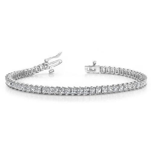 Diamonds Tennis Bracelet White Gold Princess Cut Sparkling 7.20 Ct Tennis Bracelet