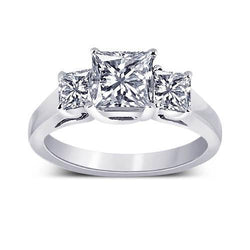 Diamonds Three Stone Engagement Ring 2.30 Carat Diamond Jewelry Gold