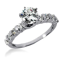 Real  Diamonds Women White Gold Engagement Ring 1.80 Carats