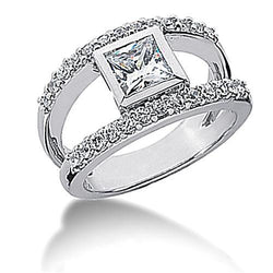 Natural Diamond 1.02 Carat White Gold Engagement Ring