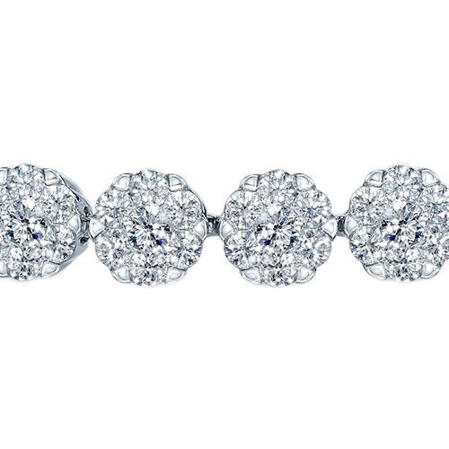 20 Carats White Round Diamond Tennis Bracelet White Gold Jewelry