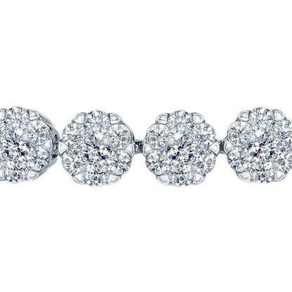 20 Carats White Round Diamond Tennis Bracelet White Gold Jewelry