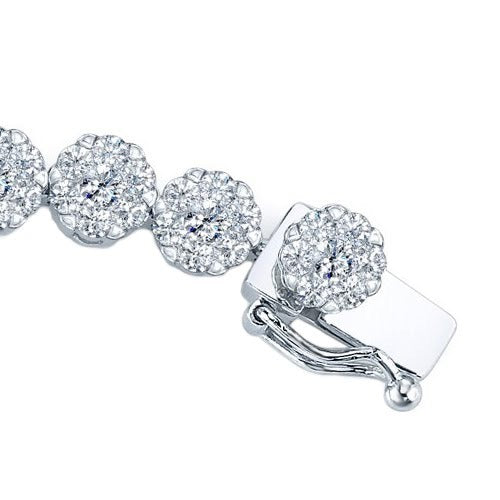 20 Carats White Round Diamond Tennis Bracelet Gold Jewelry