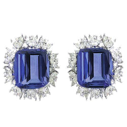 Emerald Ceylon Sapphire Marquise Natural Earth Mined Diamonds 10 Ct Stud Earring