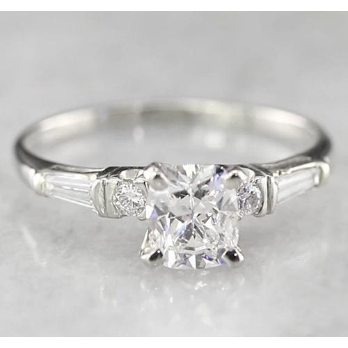 Engagement Cushion Diamond Ring F Vs1 Vvs1 White Gold 14K 1.70 Carats Engagement Ring