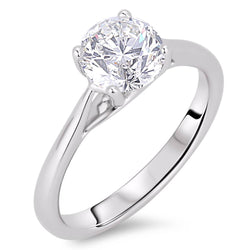 Engagement Solitaire Diamond Ring 1 Carat White Gold Lady Jewelry