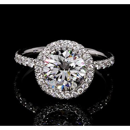 Engagement Ring 7 Carats Halo Round Diamonds F Vs1 Jewelry Halo Ring