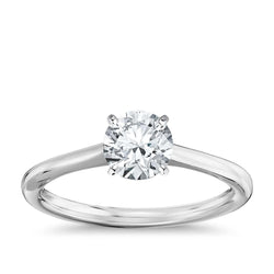 Solitaire 1 Carat Diamond Engagement Ring Gold White 14K