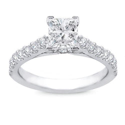 Diamond Engagement Ring White Gold With Accents 3.25 Ct