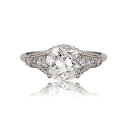 Real  Jewelry Engagement Ring Old Miner Diamond 2.30 Carats White Gold 14K