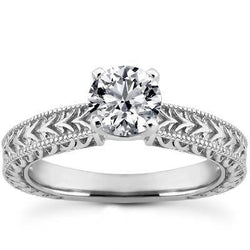 Solitaire Engagement Ring 1.90 Carat Round Cut Diamond White Gold 14K