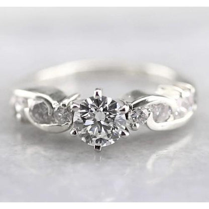Engagement Round Diamond Ring 1.50 Carats F Vs1 Vvs1 White Gold 14K Engagement Ring