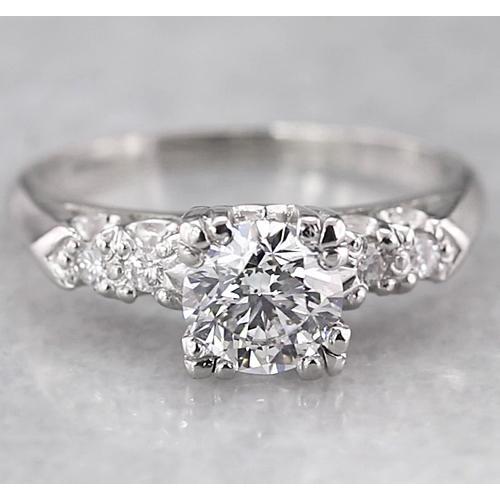 Engagement Round Diamond Ring F Vs1 Vvs1 White Gold 14K 1.50 Carats Engagement Ring