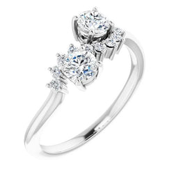 Real  Engagement Round Diamond Ring 1.50 Carats White Gold 14K Jewelry