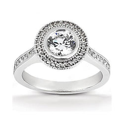 Natural  Halo Diamond Ring 2.22 Carats Women Engagement White Gold