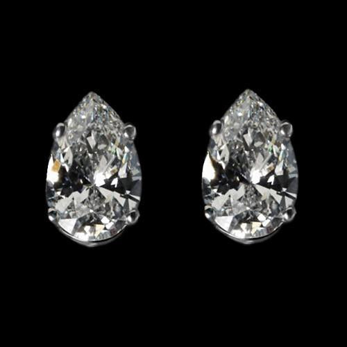  Diamonds Pear Cut Stud Post Stud Earrings