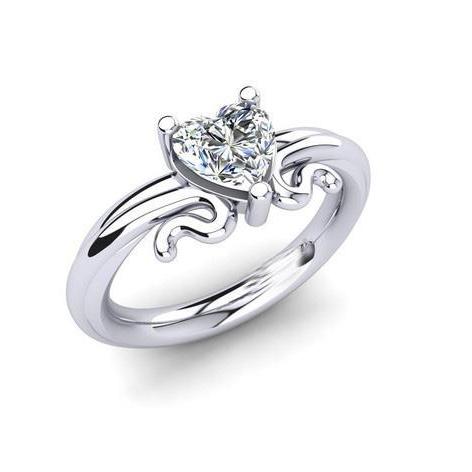 Heart Shape Diamond Wedding Ring White Gold 14K