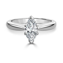 Marquise Cut 2 Ct Solitaire Lab Grown Diamond Wedding Ring White Gold