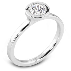 Round Cut 1.50 Carats Solitaire Real Natural Earth Mined Diamond Wedding Ring White Gold