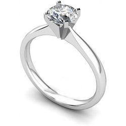 Solitaire 1 Ct Round Cut Diamond Wedding Ring
