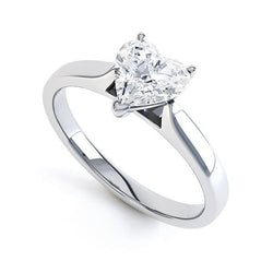 Heart Cut Natural Earth Mined Diamond Solitaire Engagement Ring 1.75 Carats White Gold
