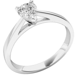 Solitaire Pear Cut 1 Carat Diamond Engagement Ring