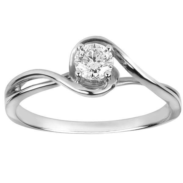 Sparkling Brilliant Cut Bezel Unique Solitaire White Gold Diamond Anniversary Ring 