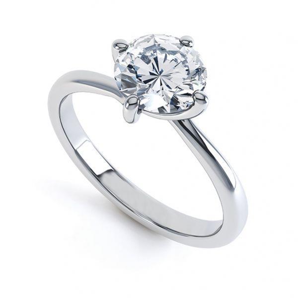 New Design  Sparkling Unique Solitaire White Gold Diamond Anniversary Ring 