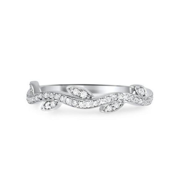 F Vvs1 2 Ct Round Cut Diamond Wedding Band 14K White Gold Band