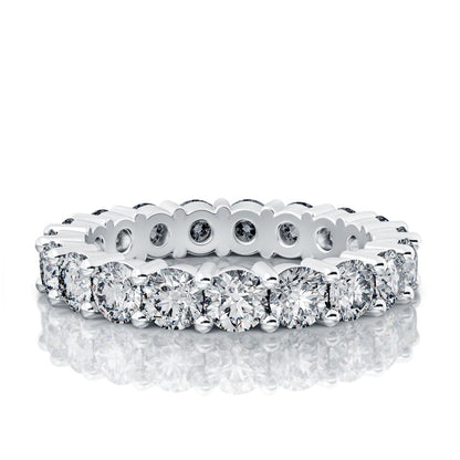 F Vvs1 3.80 Ct Round Diamonds Eternity Wedding Band White Gold 14K Eternity Band
