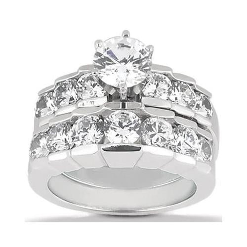 F Vvs1 Diamond Engagement Ring 3.06 Ct. Engagement Set Gold Engagement Ring Set
