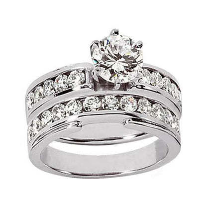 F Vvs1 Diamonds 1.51 Ct. Engagement Fancy Ring Set White Gold Engagement Ring Set
